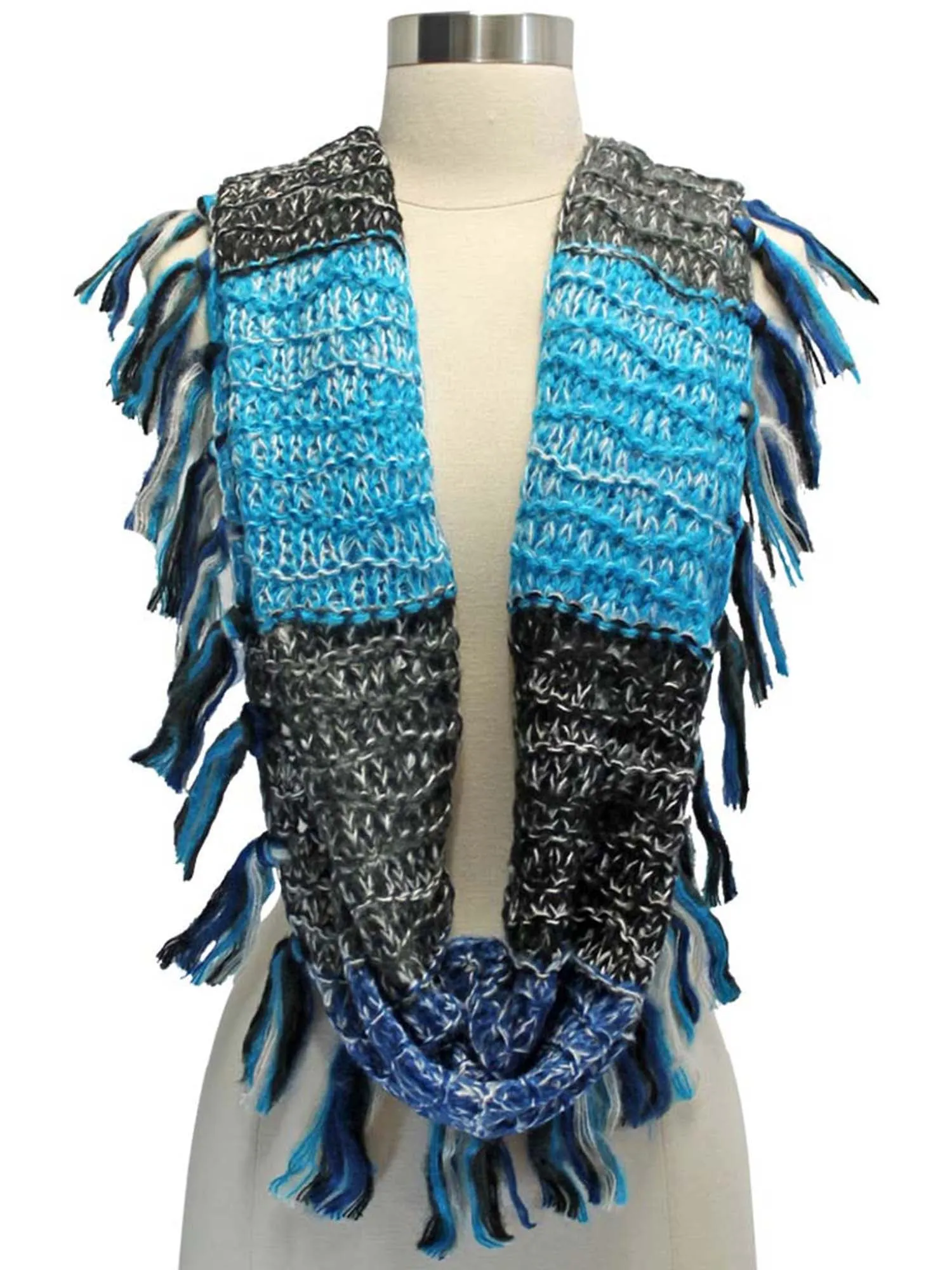 Circle Infinity Scarf With Tassel Trim