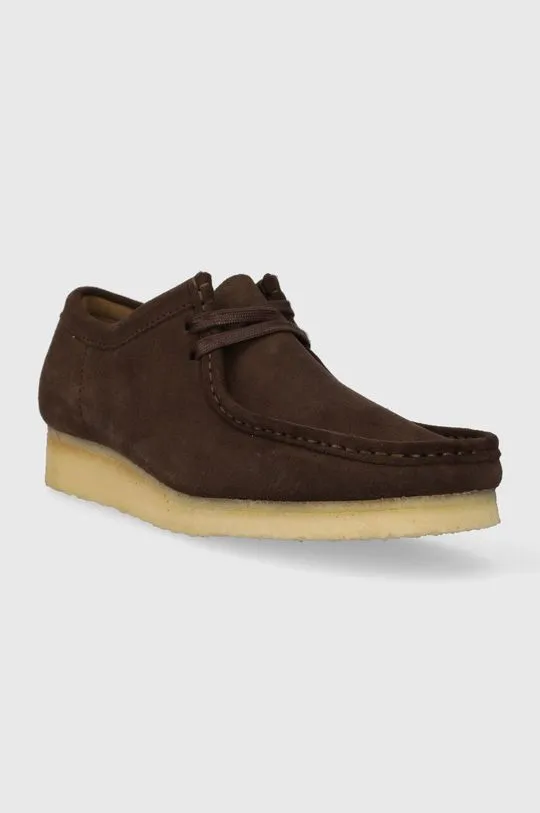 Clarks suede shoes Originals Wallabee men's brown color 26156606