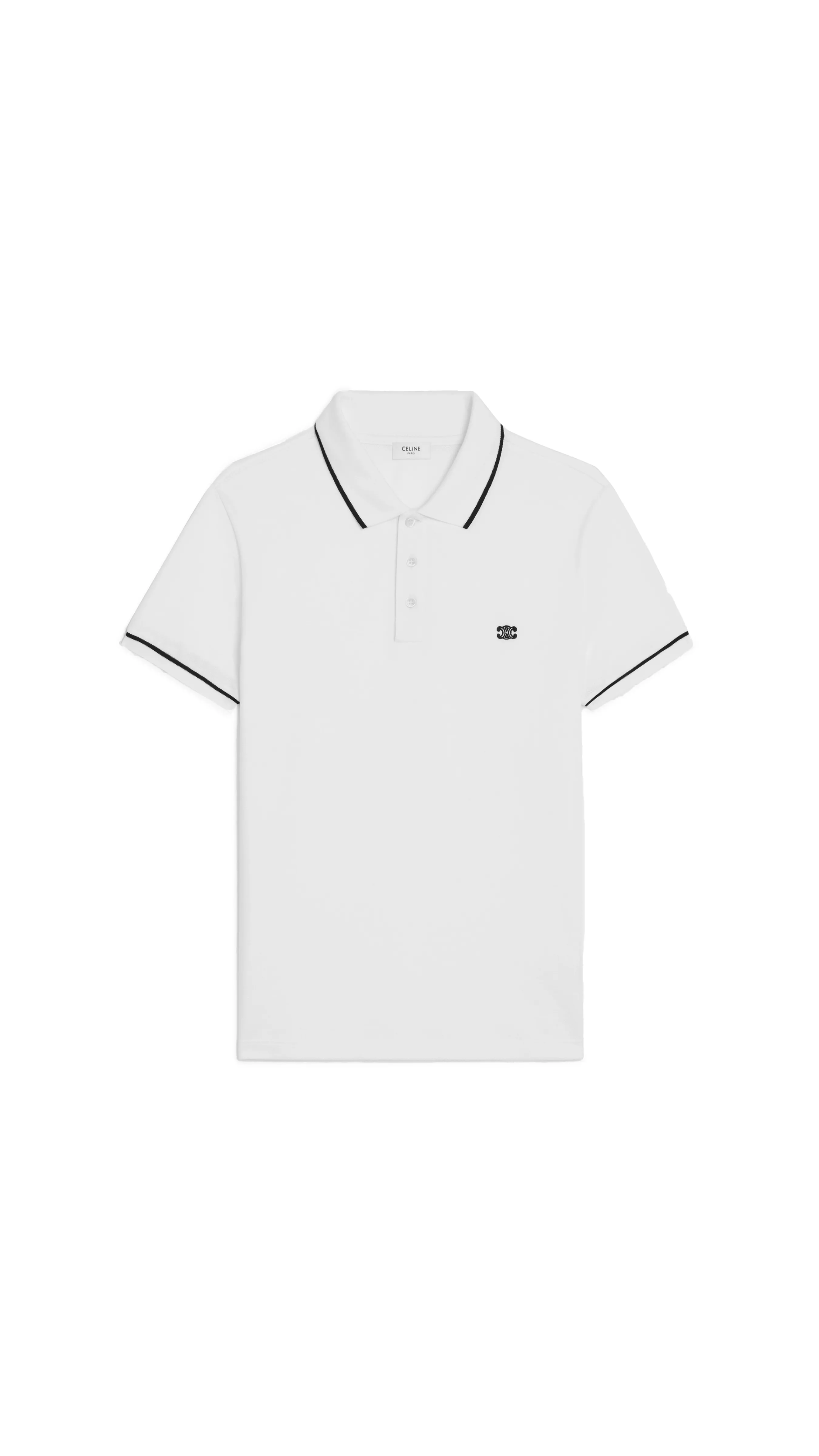 Classic Polo Shirt in Cotton Piqué - White/Black