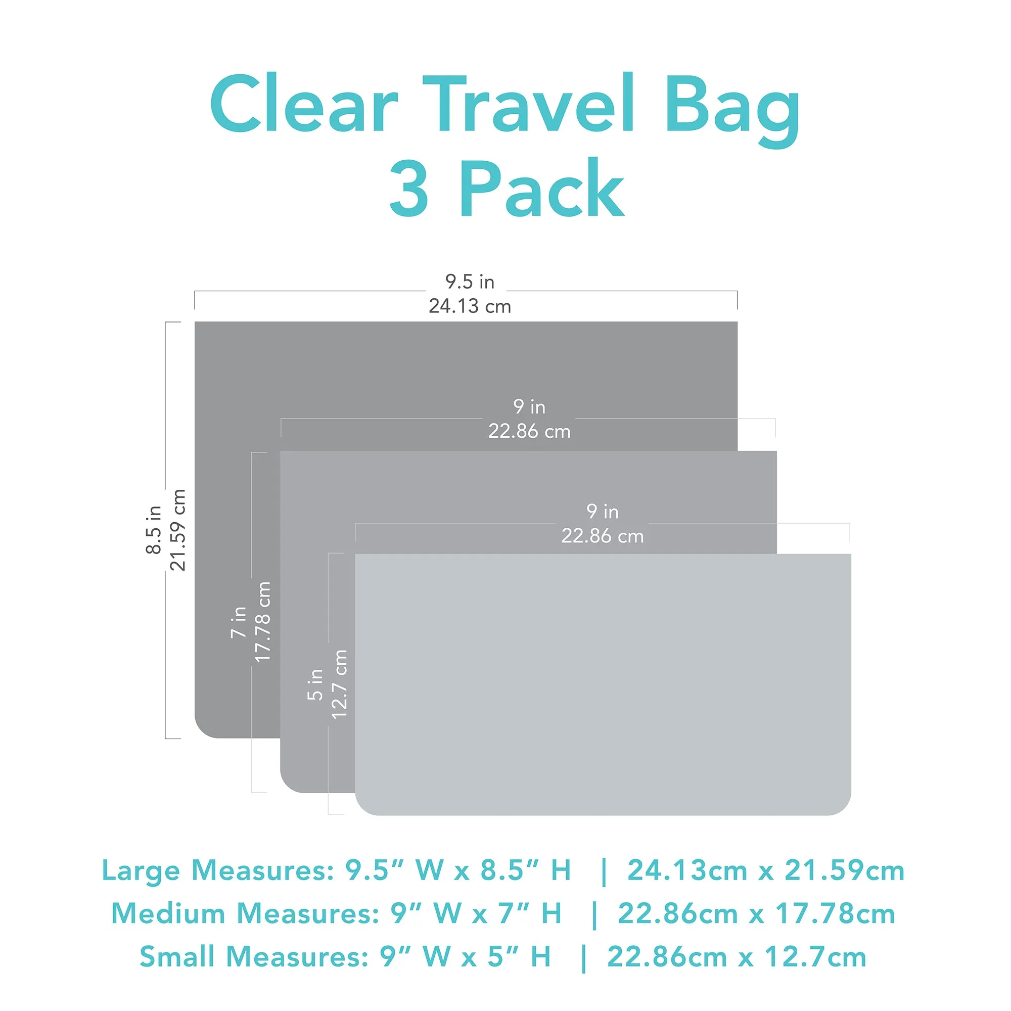 Clear Travel Bag 3 Pack, Hello Kitty and Friends Fruit Punch