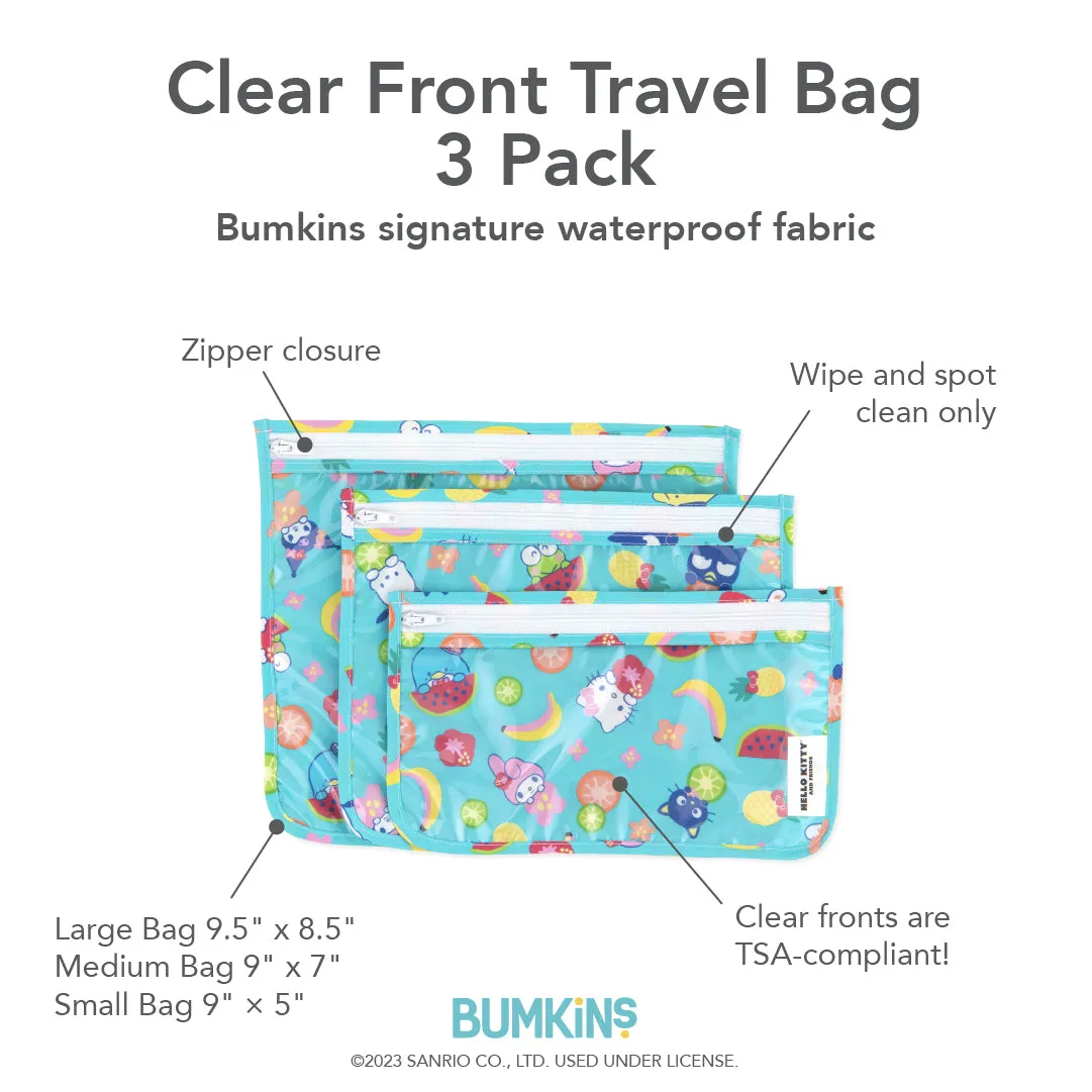 Clear Travel Bag 3 Pack, Hello Kitty and Friends Fruit Punch