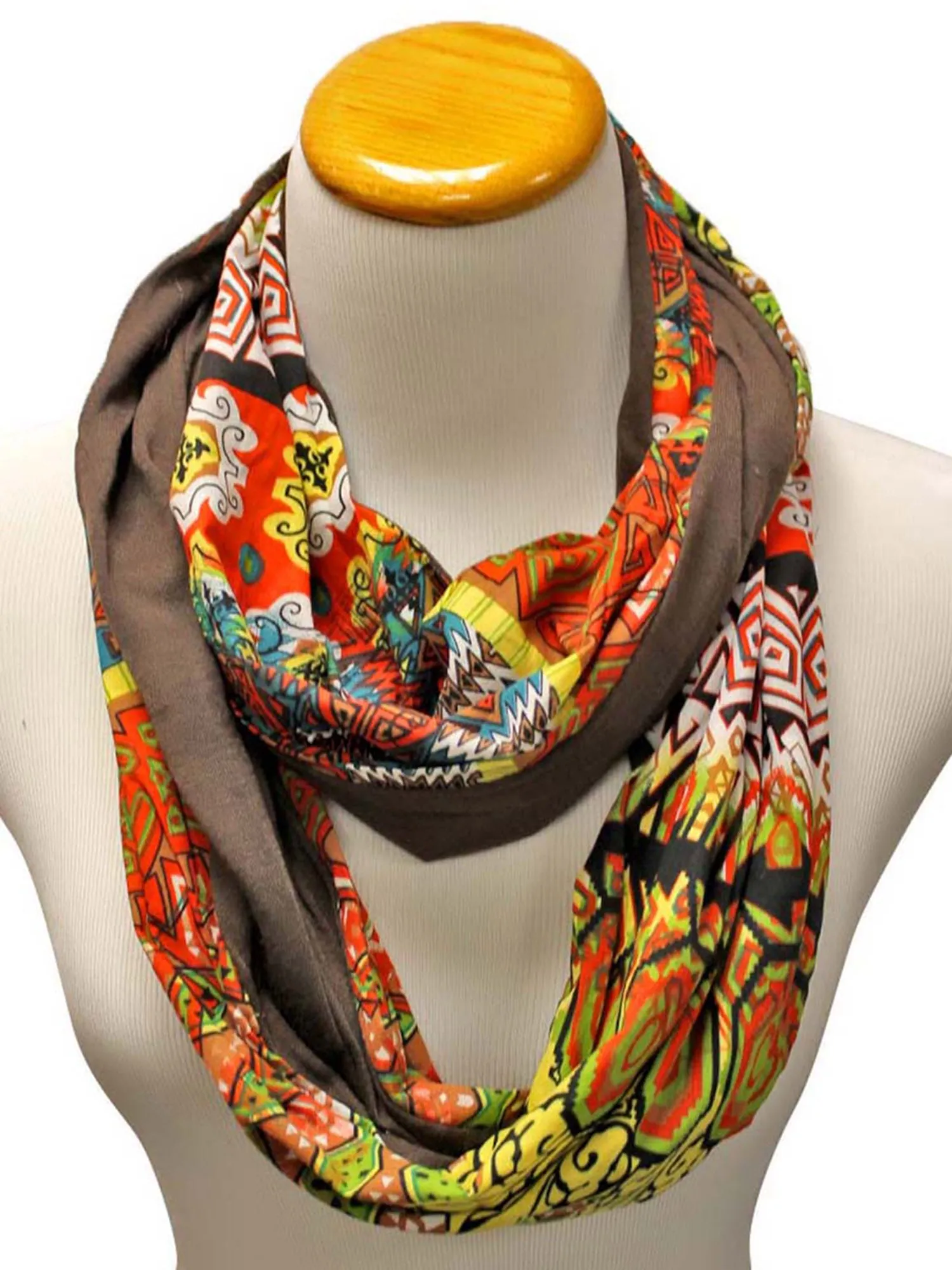 Colorful Abstract Print Circle Infinity Scarf