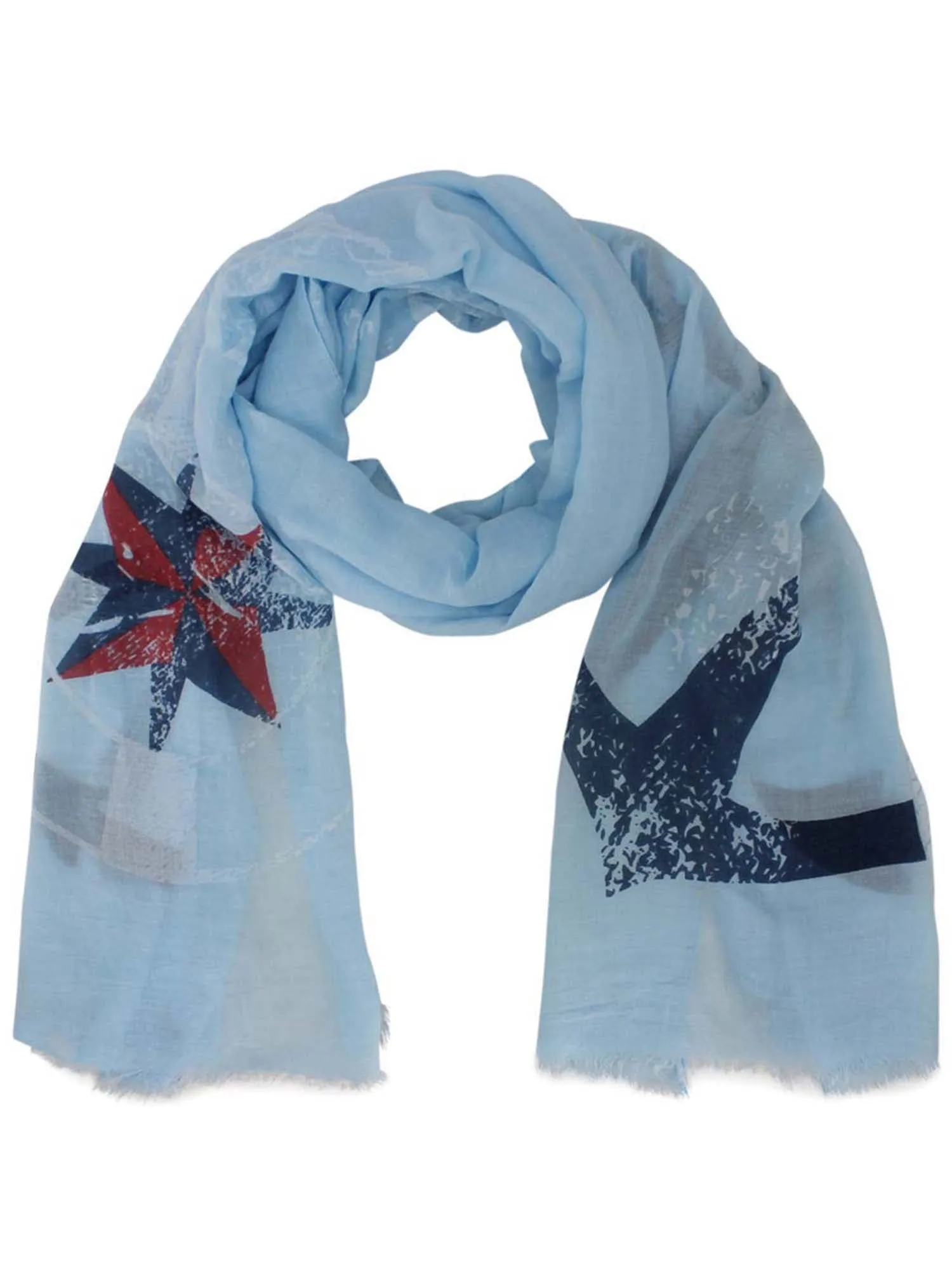 Colorful Anchor & Compass Print Lightweight Scarf