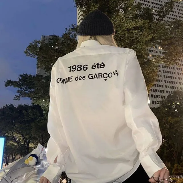 COMME des GARCONS  |Unisex Long Sleeves Plain Logo Designers Shirts