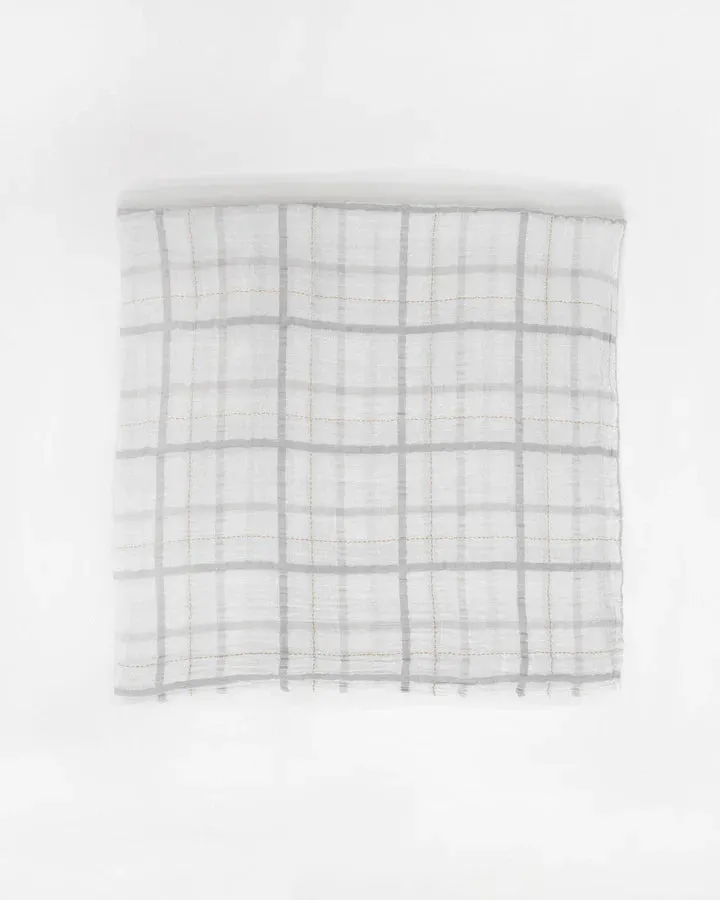 Cotton Swaddle, Grey Plaid