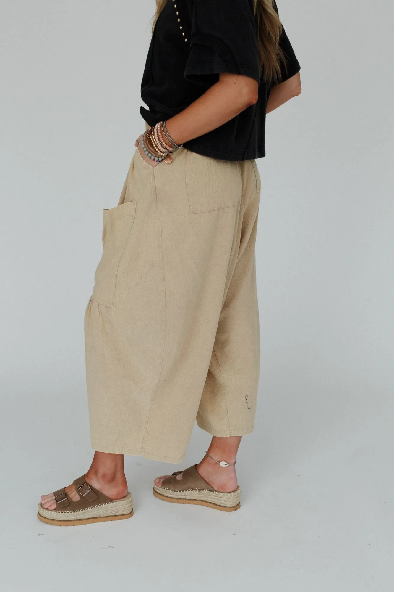 Country Mile Wide Leg Pants - Taupe