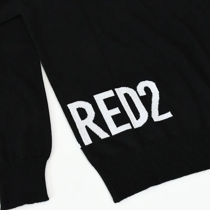 D SQUARED2  |Crew Neck Long Sleeves Plain Cotton Logo Luxury Sweaters