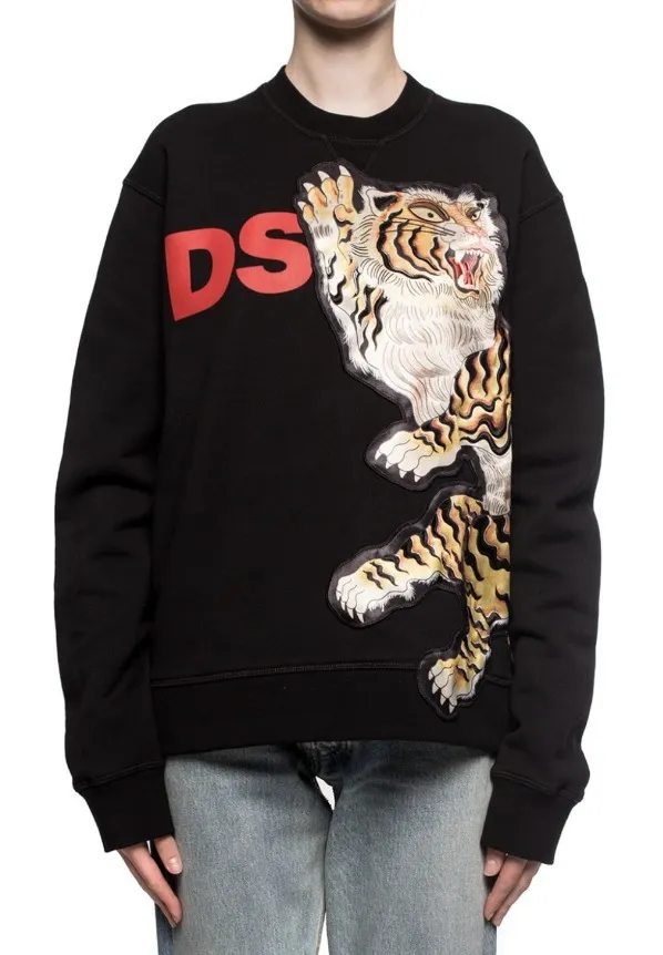 D SQUARED2  |Crew Neck Unisex Long Sleeves Cotton Logo Luxury Sweatshirts