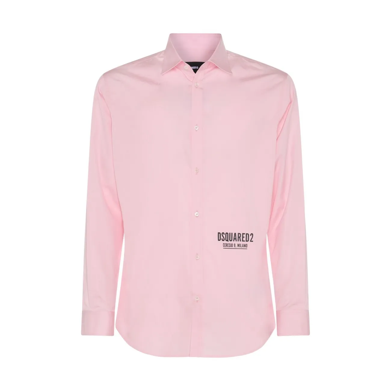 D SQUARED2  |Long Sleeves Plain Cotton Logo Luxury Shirts