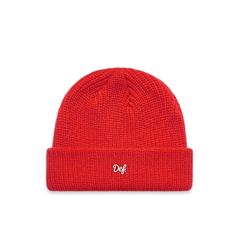 Def Mini Signature Ribbed Beanie / Red