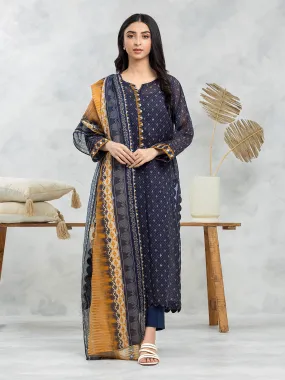 edenrobe Allure Lawn Unstitched Printed 3Pc Suit EWU24A1-28075