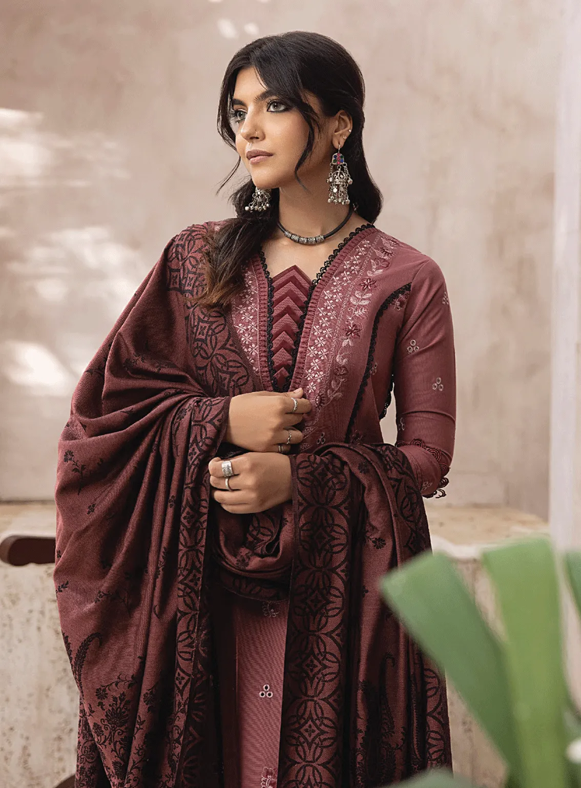 Elak By Humdum Embroidered Khaddar Unstitched 3 Piece Suit - HD23EK 01