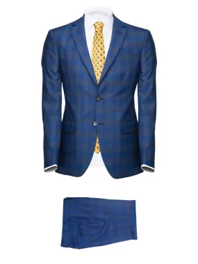 Electric Blue/Pince of Wales Cool Wool Suit by Campore