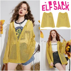 ELF SACK  |Casual Style Linen Long Sleeves Plain Cardigans