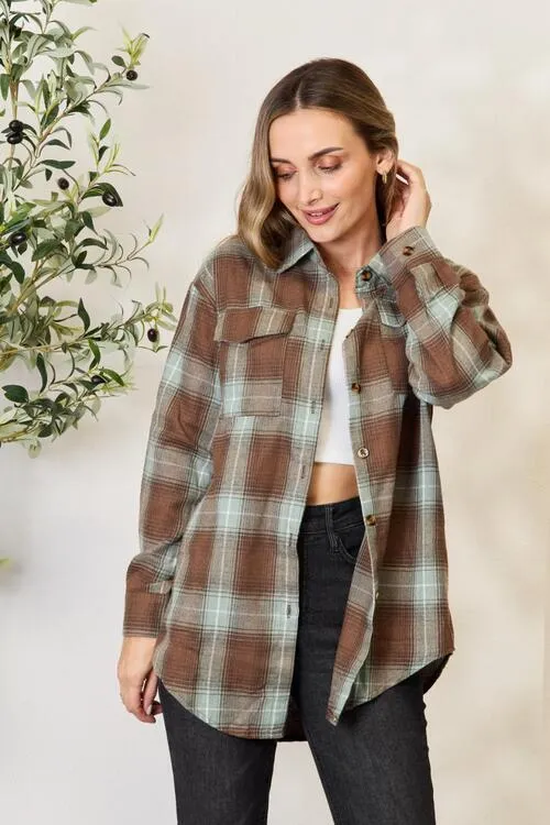 Elsa Plaid Dropped Shoulder Shirt