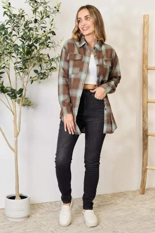 Elsa Plaid Dropped Shoulder Shirt