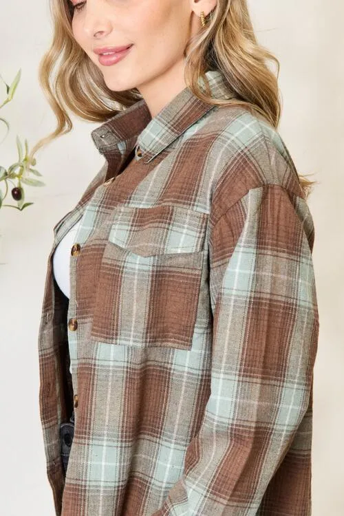 Elsa Plaid Dropped Shoulder Shirt