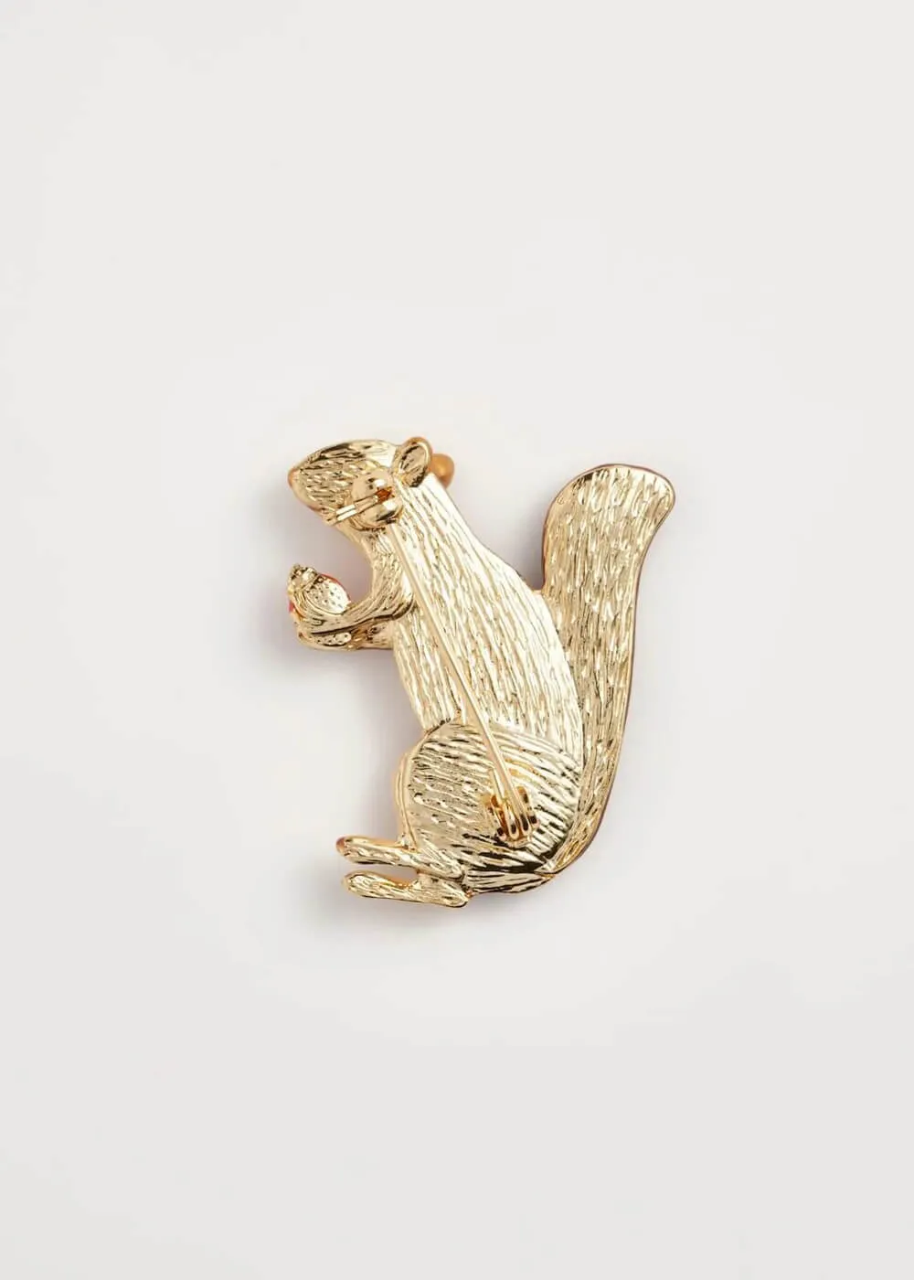 Fable England Cheeky Squirrel Brooch Brown