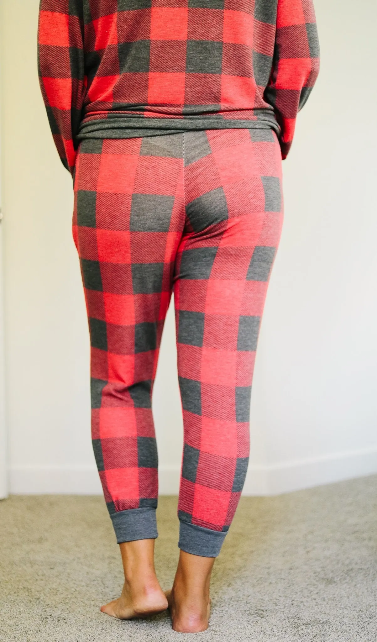 Faded Plaid Joggers - On Hand