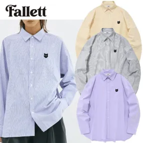 Fallett  |Stripes Unisex Street Style Long Sleeves Cotton Logo