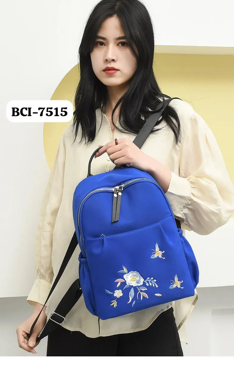 Fashion elegant embroidered flowers bags for women large capacity ladies travel backpack-SK001BB