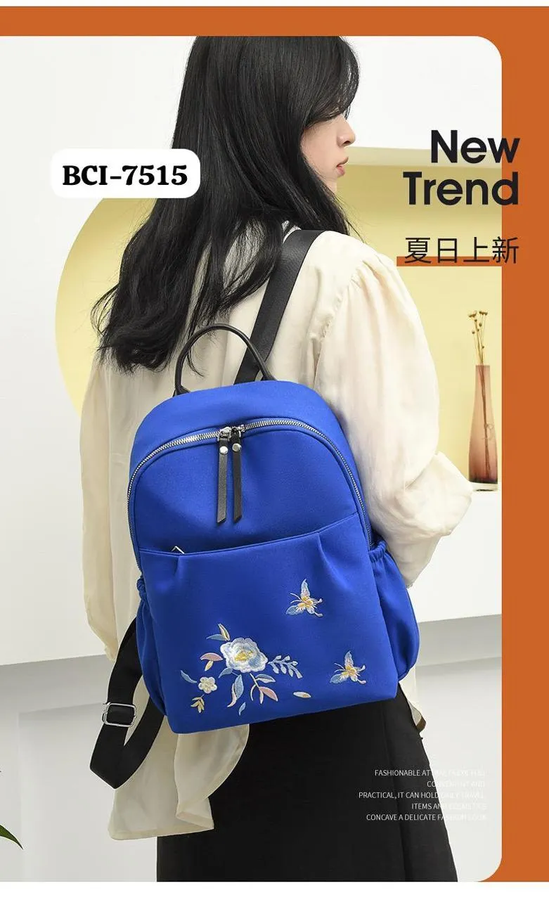 Fashion elegant embroidered flowers bags for women large capacity ladies travel backpack-SK001BB