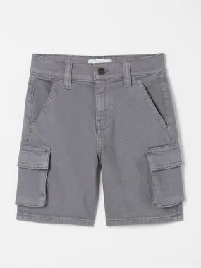 FatFace Boys Twill Cargo Shorts - Grey