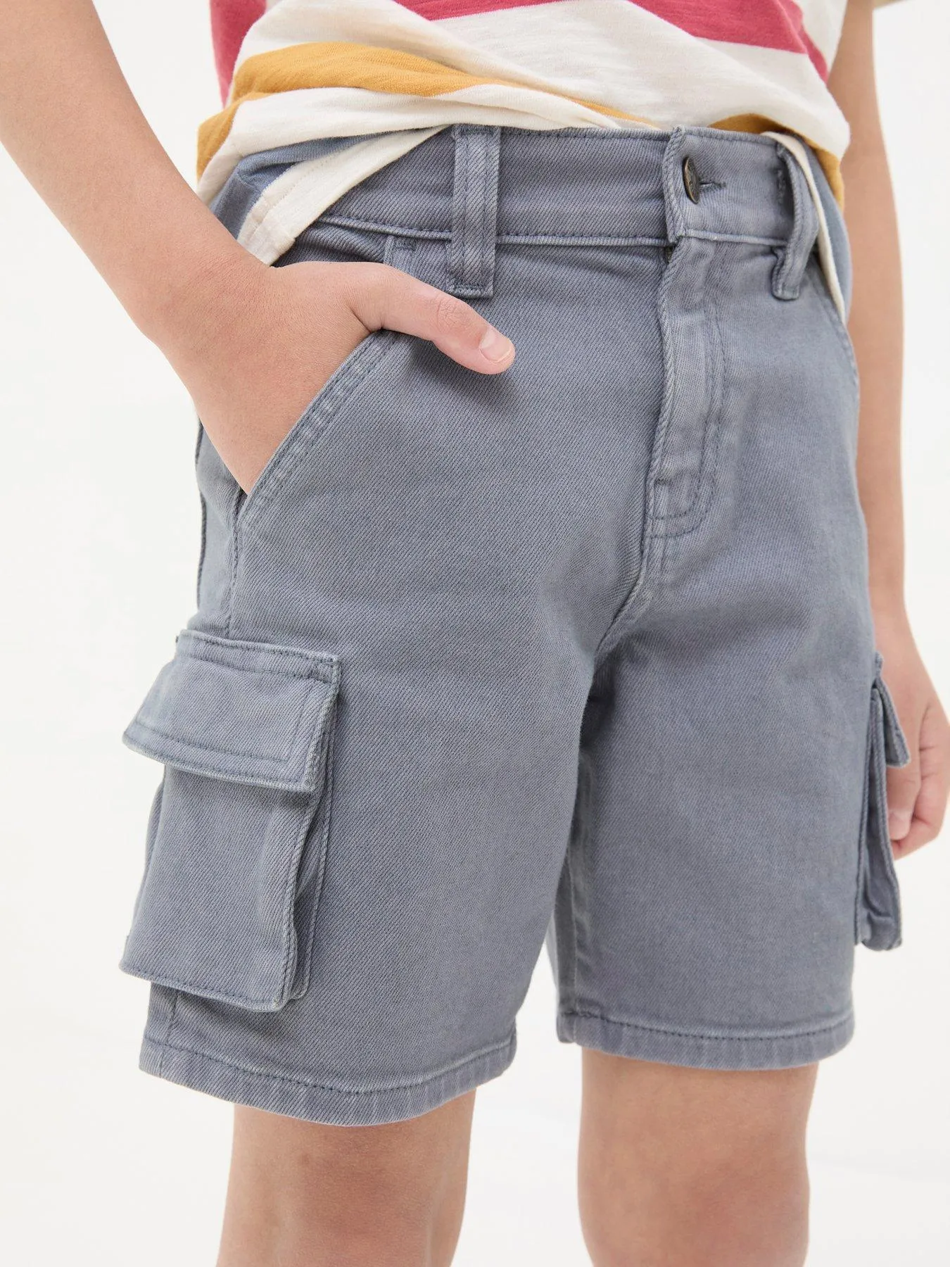 FatFace Boys Twill Cargo Shorts - Grey