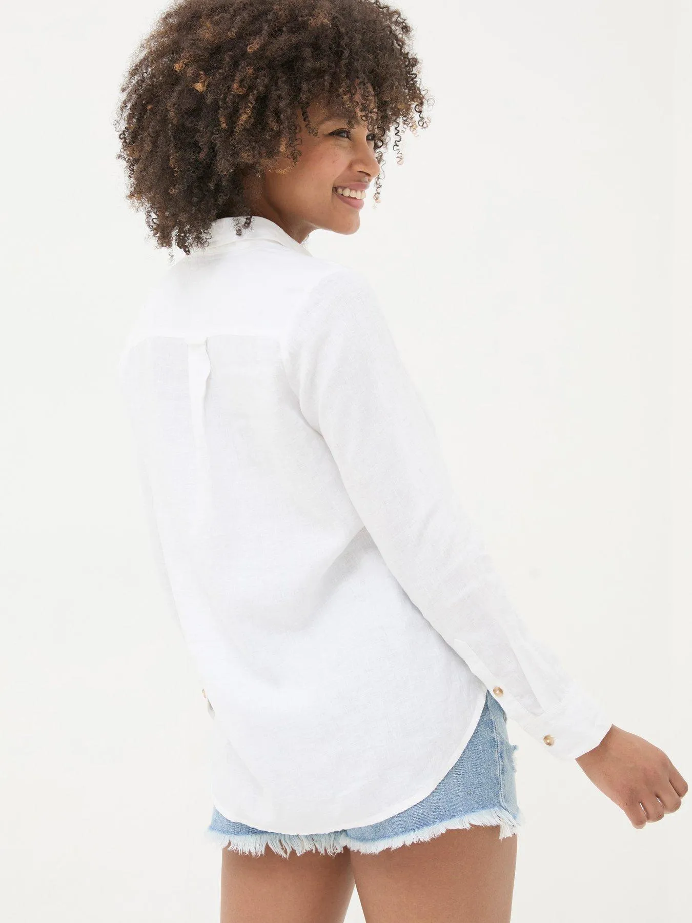 FatFace Olivia Linen Shirt - White