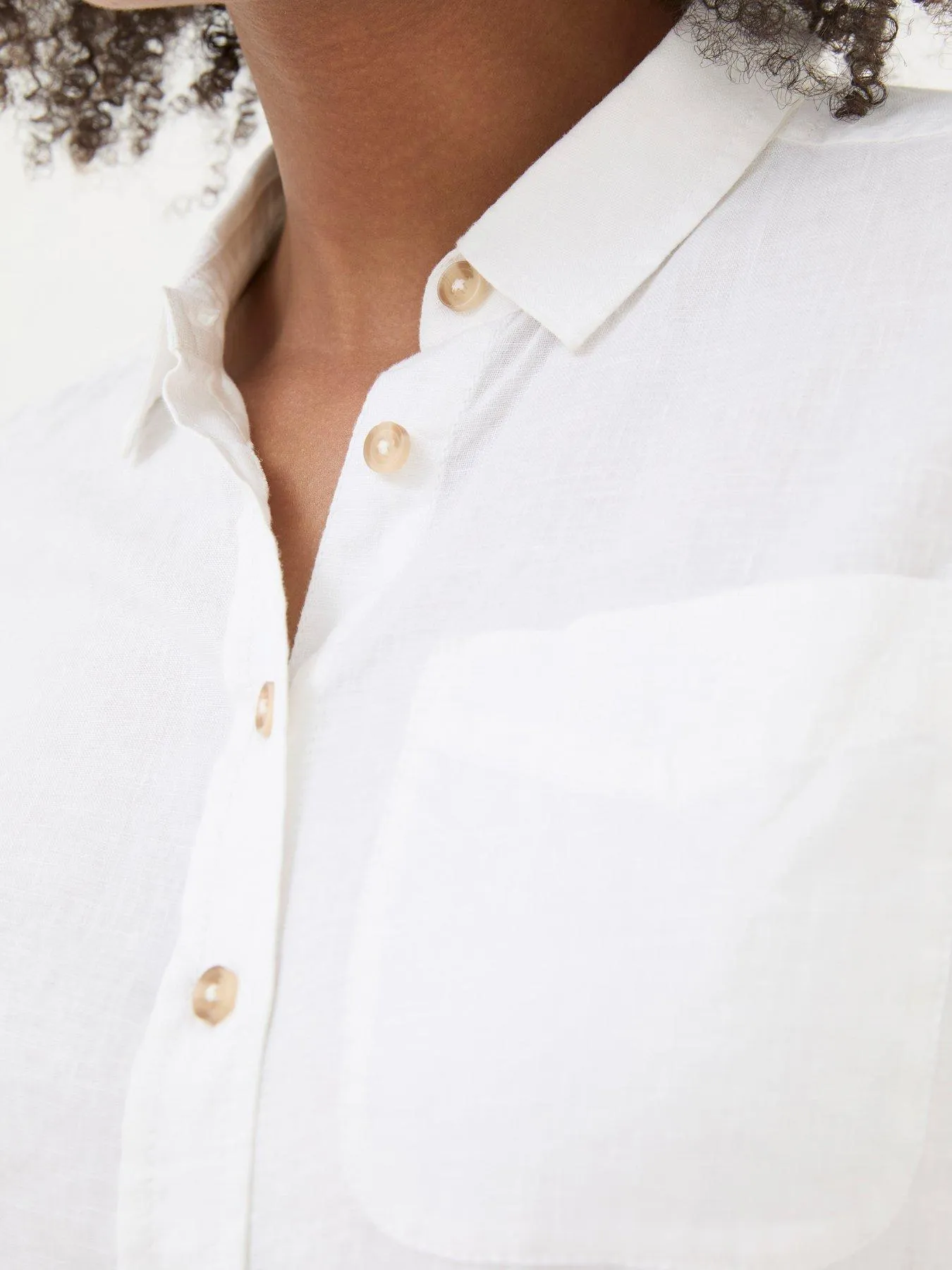 FatFace Olivia Linen Shirt - White