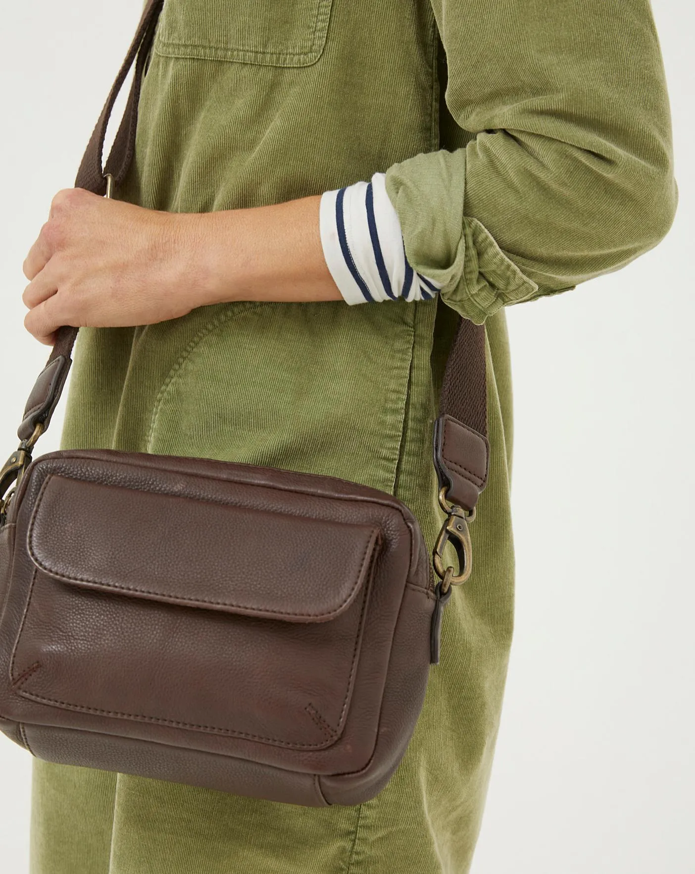 Fatface Oslo Leather Brown Camera Bag