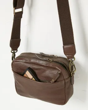 Fatface Oslo Leather Brown Camera Bag