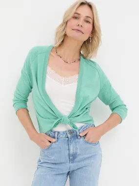 FatFace Tie Front Cardigan - Green