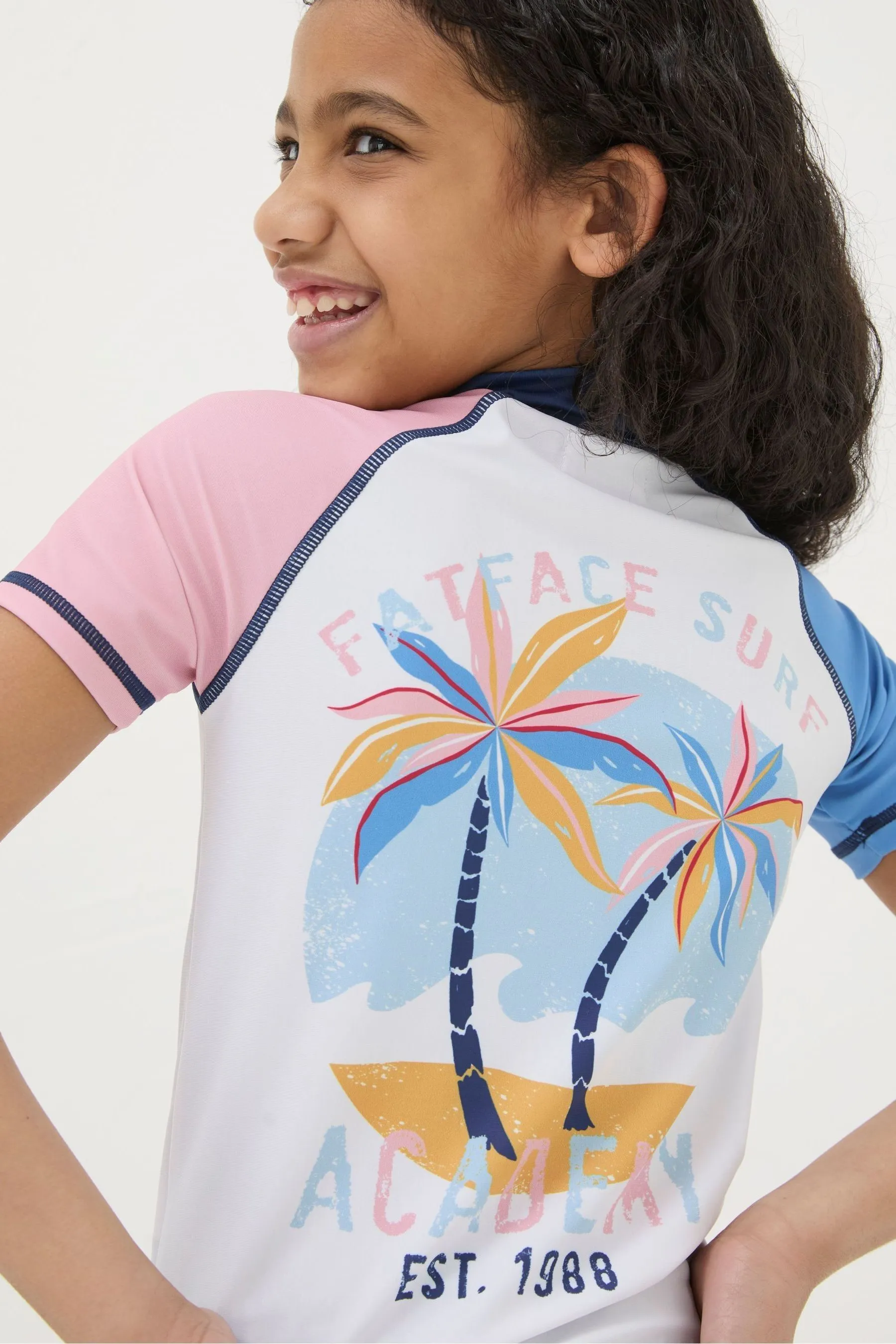 FatFace White Colourblock Rash Vest