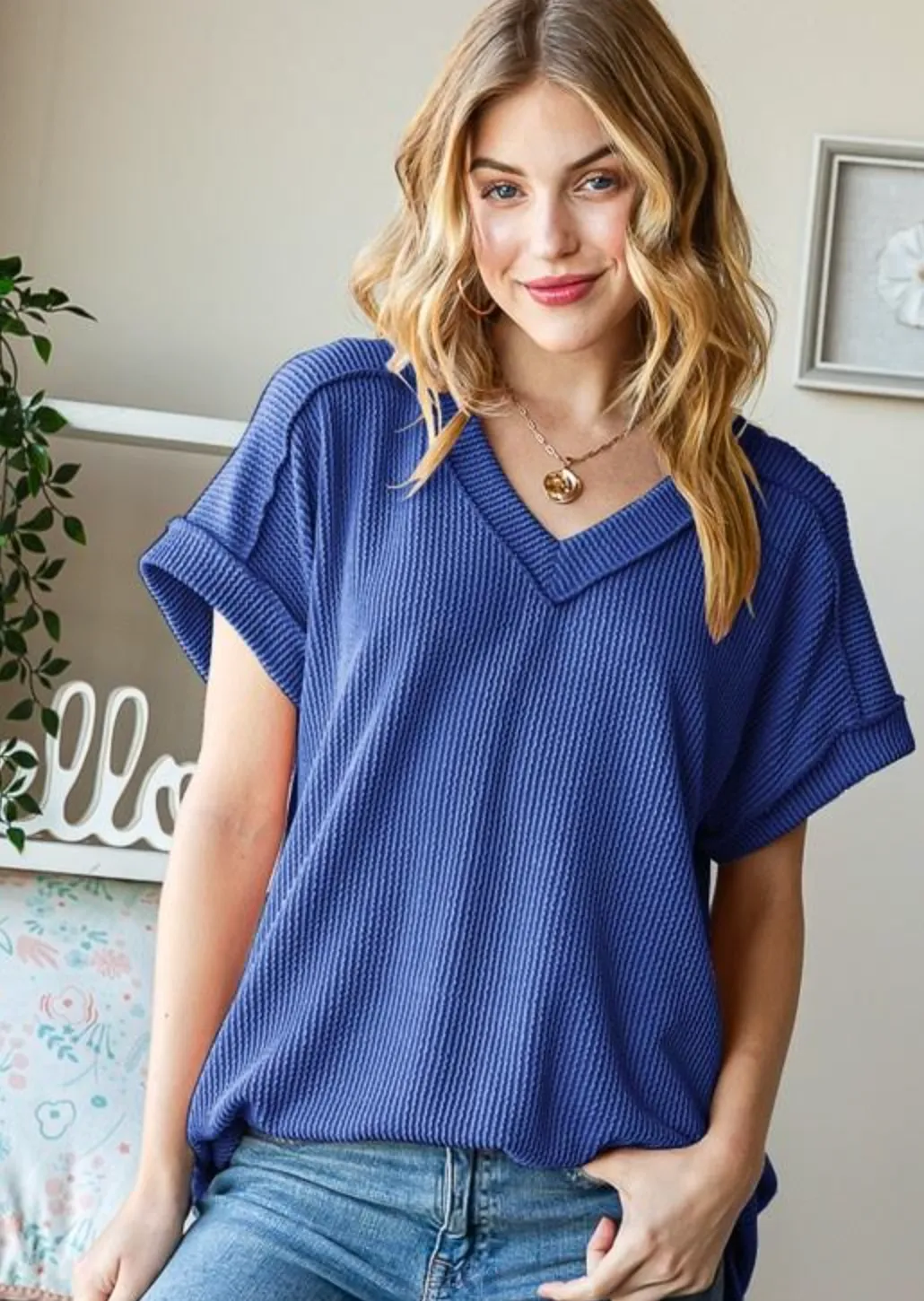 FINAL SALE - Isla Ribbed Vneck Tops - 9 Colors!