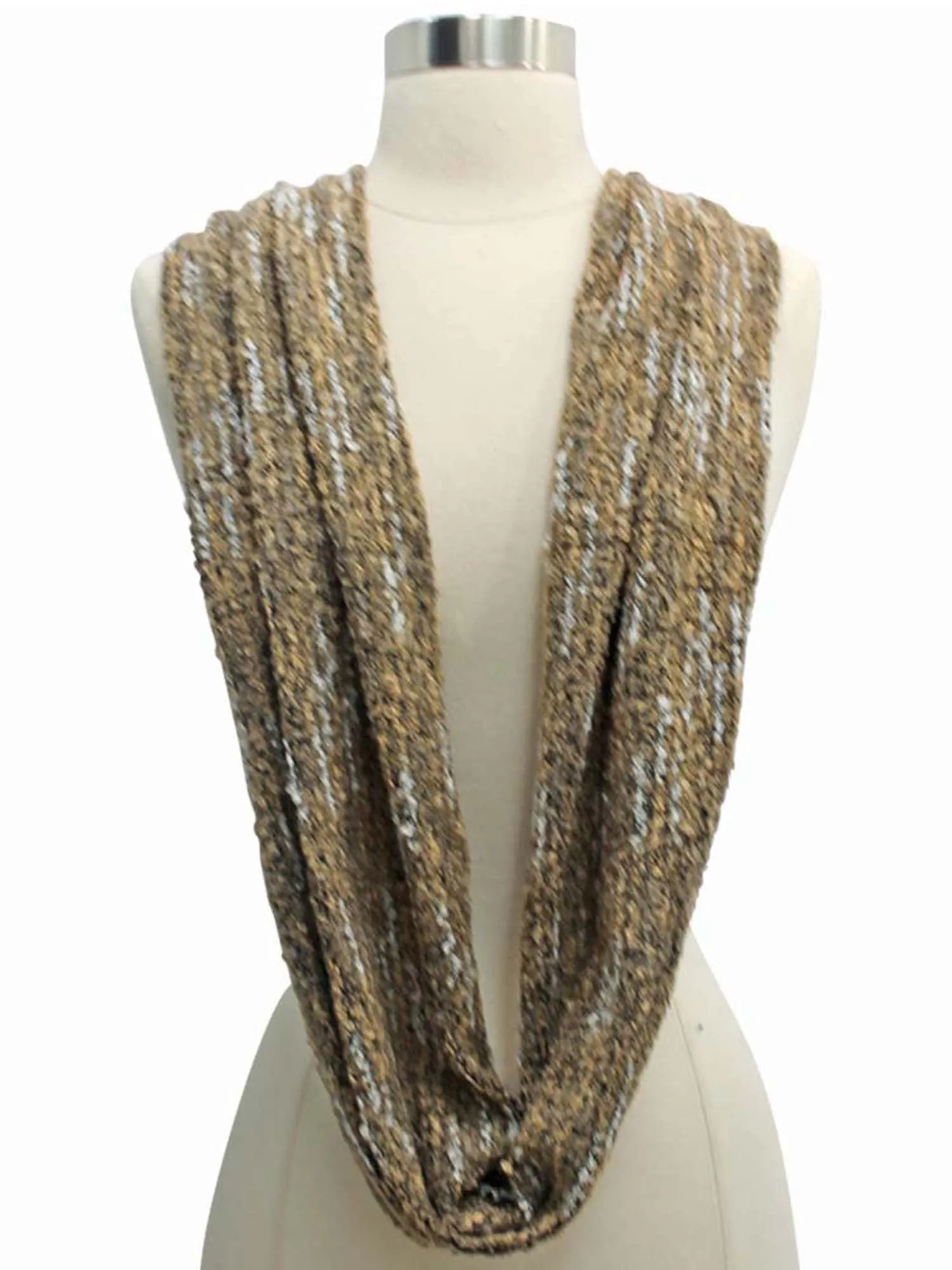 Fuzzy Marled Winter Knit Unisex Infinity Scarf