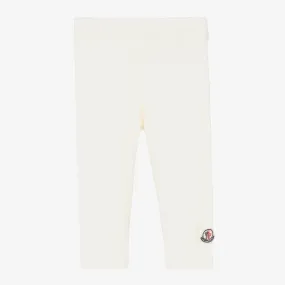 Girls Ivory Cotton Leggings