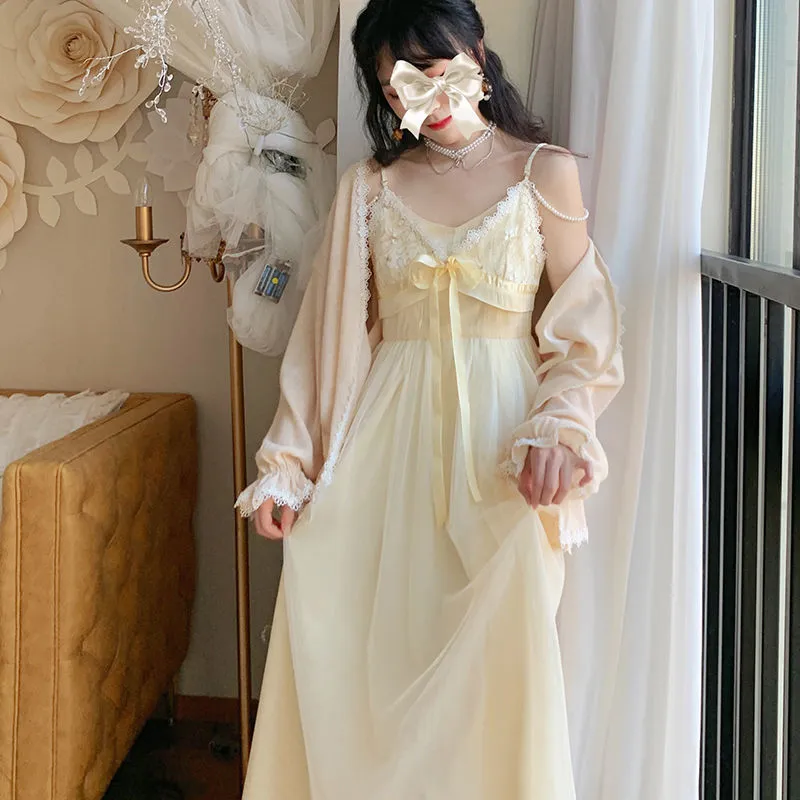 Gold Fortune Vintage-Aesthetic Romantic Fairy Princess Dress