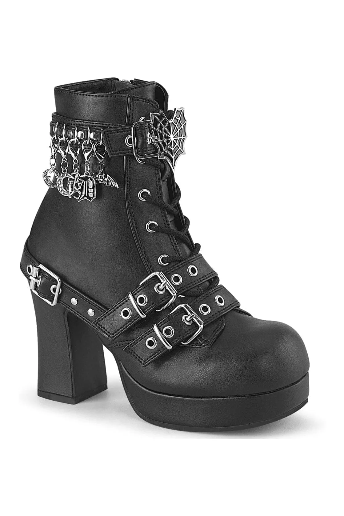 GOTHIKA-66 Black Vegan Leather Knee boot