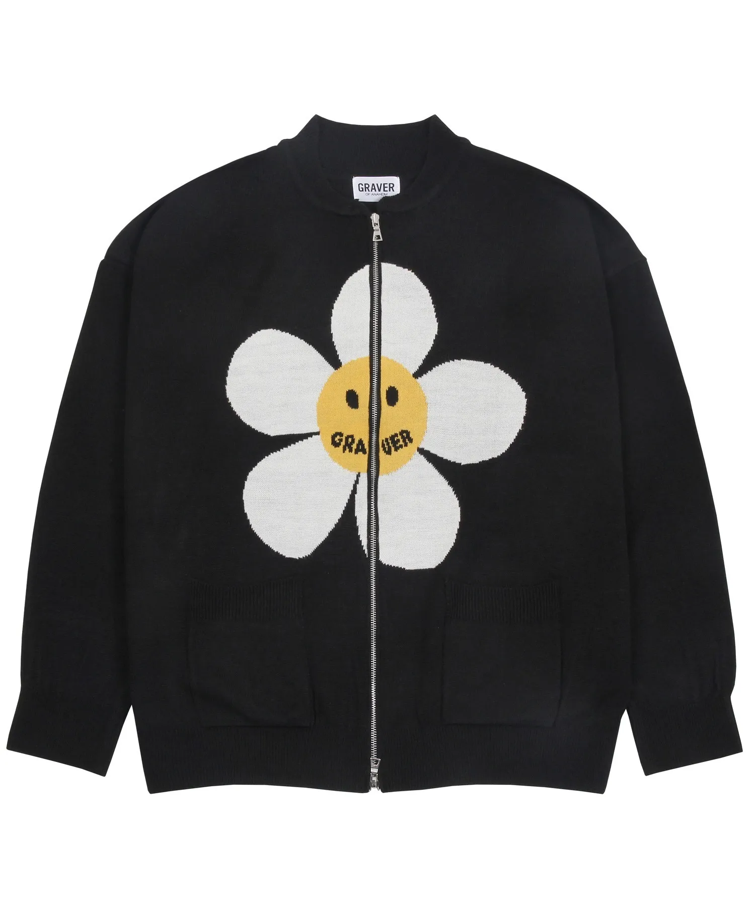 GRAVER  |[GRAVER]★FLOWER SMILE KNIT ZIPPER CARDIGAN