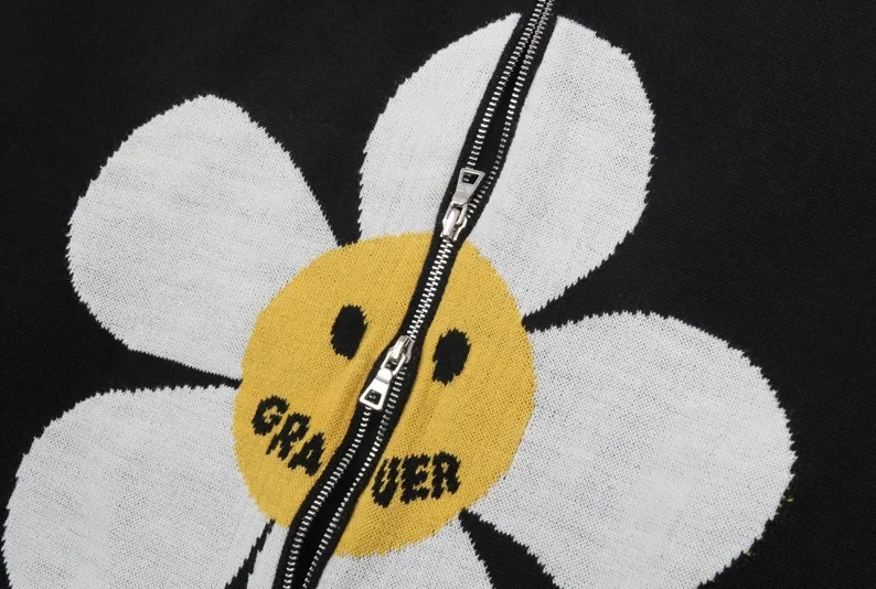 GRAVER  |[GRAVER]★FLOWER SMILE KNIT ZIPPER CARDIGAN