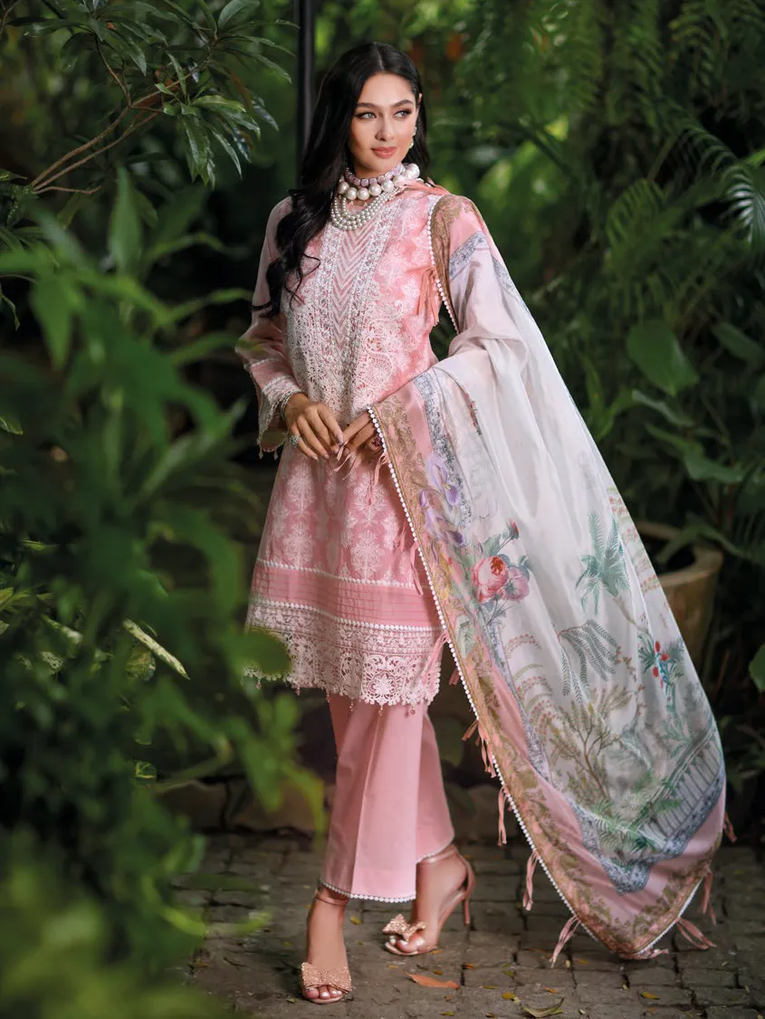 Gul Ahmed Premium Embroidered Lawn Unstitched 3Pc Suit SSM-42001