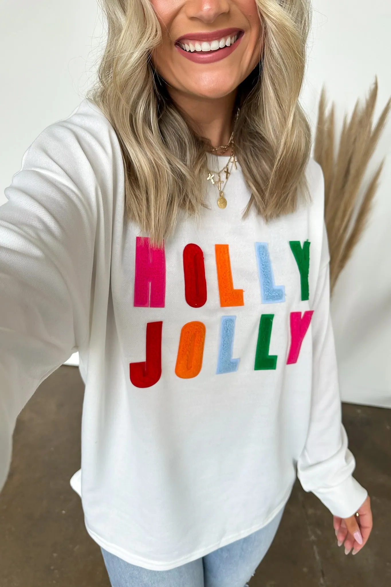 Holly Jolly French Terry Oversized Pullover - FINAL SALE