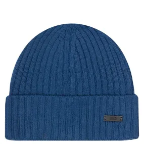 HUGO BOSS Fati_M Classic Ribbed Beanie Hat Blue