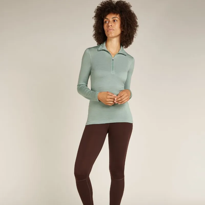 icebreaker Merino Base Layer Women's 260 Tech Top Long Sleeve Half Zip - Moss