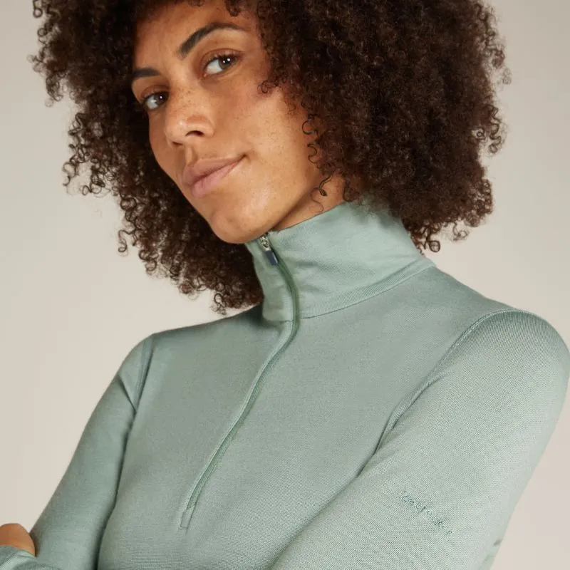 icebreaker Merino Base Layer Women's 260 Tech Top Long Sleeve Half Zip - Moss