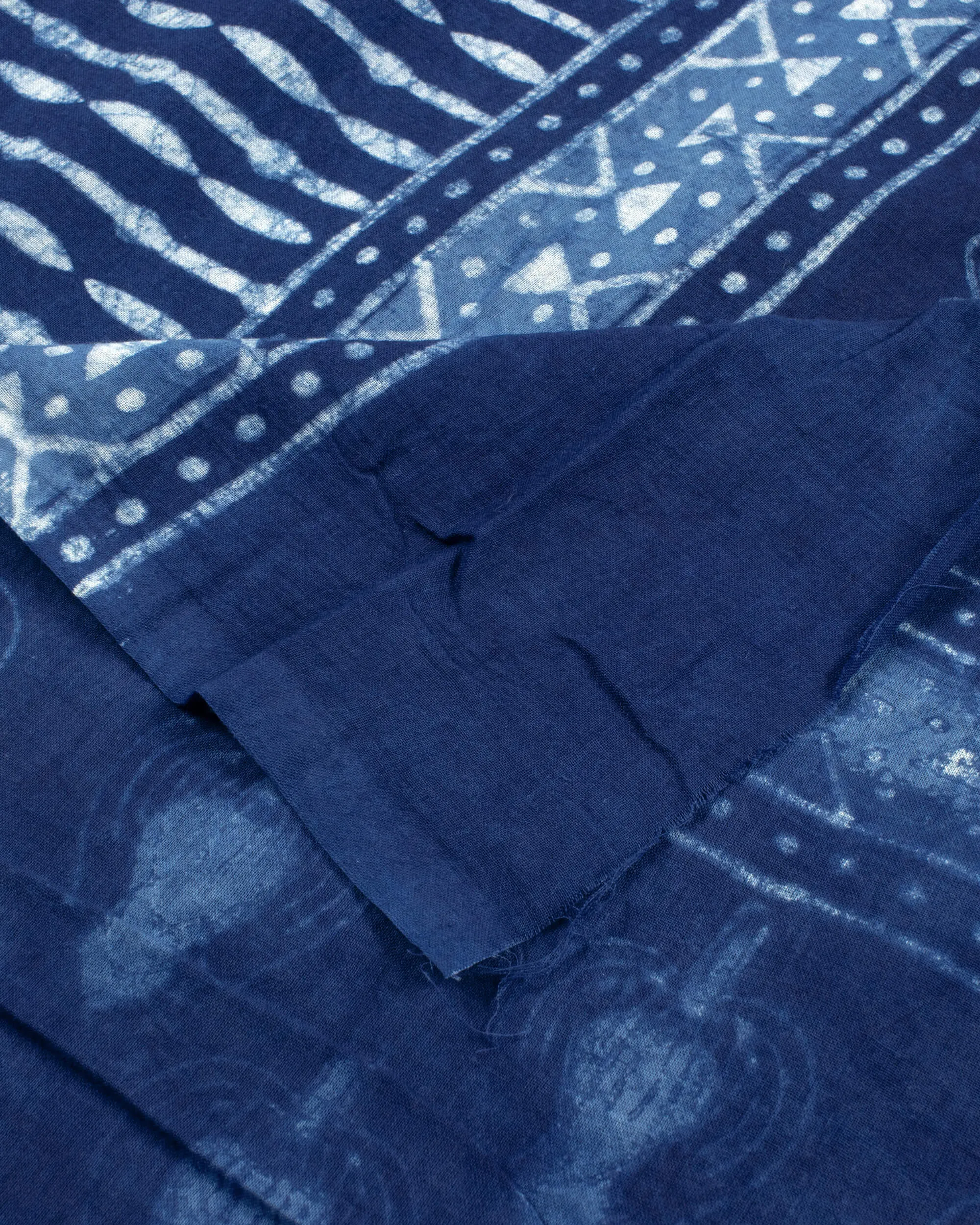 Indigo Floral Pattern Natural Dye Akola Handblock Unstitched Cotton Suit With Dupatta