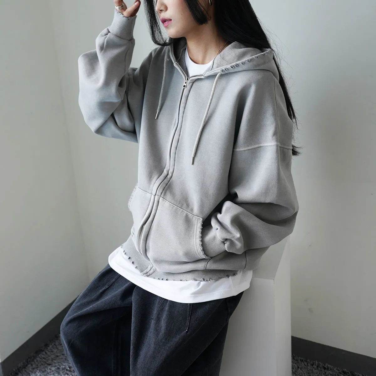 IONSEOUL  |Unisex Street Style Long Sleeves Plain Cotton Sweatshirts