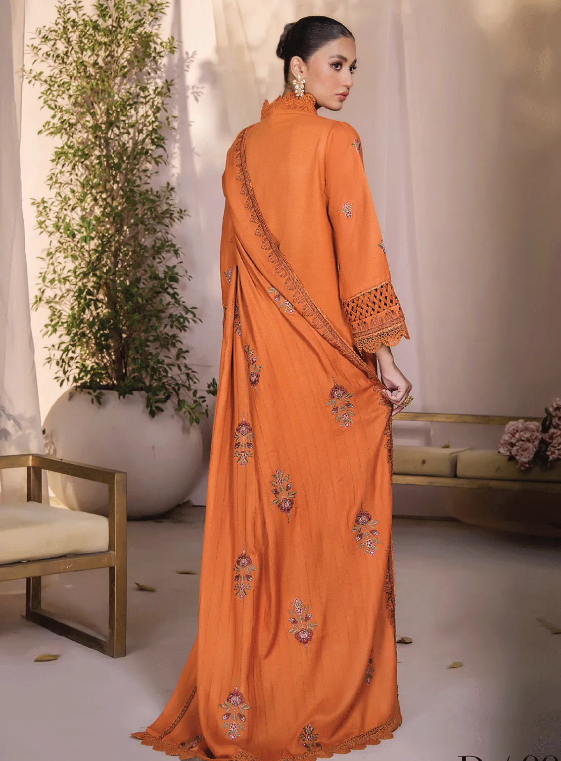 Jahan E Sukan By Humdum Embroidered Peach Unstitched 3 Piece Suit - HD23JS 09