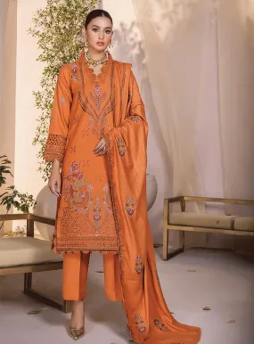 Jahan E Sukan By Humdum Embroidered Peach Unstitched 3 Piece Suit - HD23JS 09